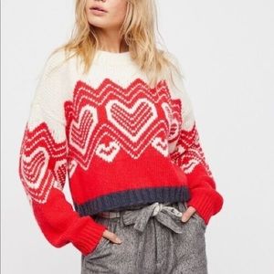 Free People Heart You Cropped Sweater Size Small